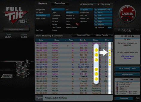 Full Tilt Poker Happy Hour Lobby