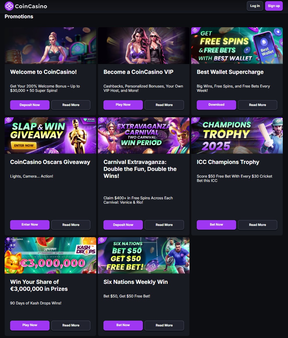 CoinCasino Review - Analysis of Features, Games, Bonuses