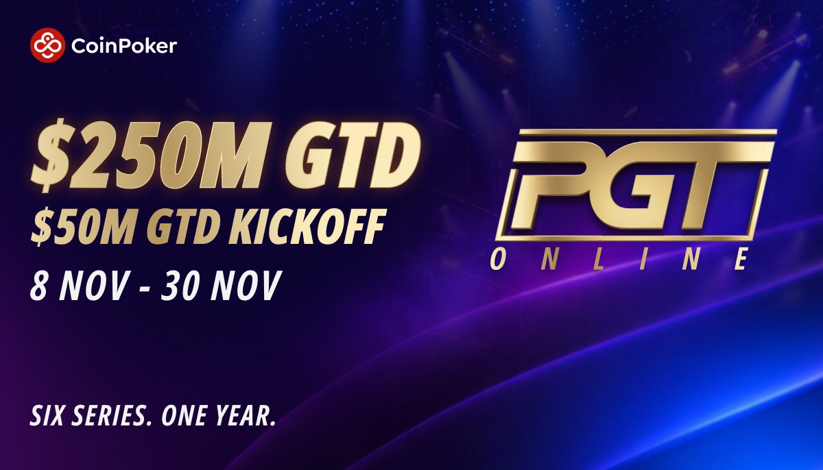 CoinPoker Partners with PokerGO on the PGT Online: $250 Million GTD Across Six Series, Starting with the $50M KickOff Series on November 8
